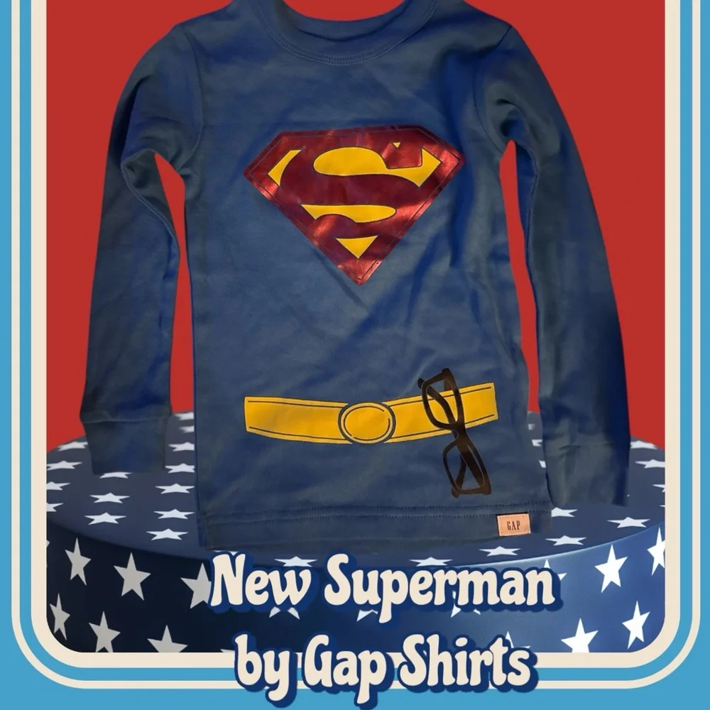 New Gap Kids Superman Shirt licensed DC sizes 2 yr, 3 yr. Or 5 yr. Toddlers